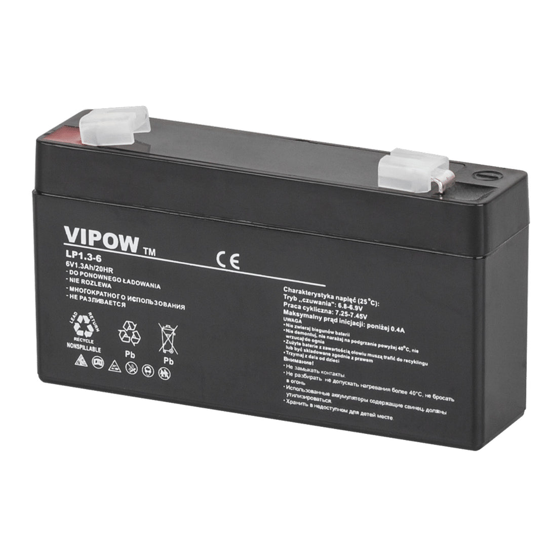 Batteria al gel Vipow senza manutenzione 6V 1,3Ah, a lunga durata