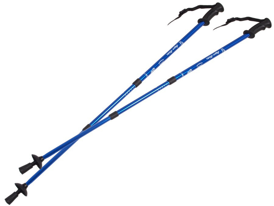 Bastoncini da nordic walking in alluminio con sistema anti-shock 65-135cm EUROBATT colore blu
