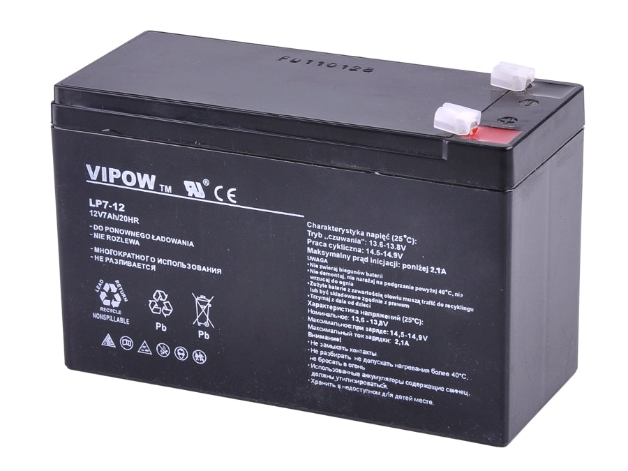 Batteria al gel esente da manutenzione 12V 7Ah Vipow BAT0211