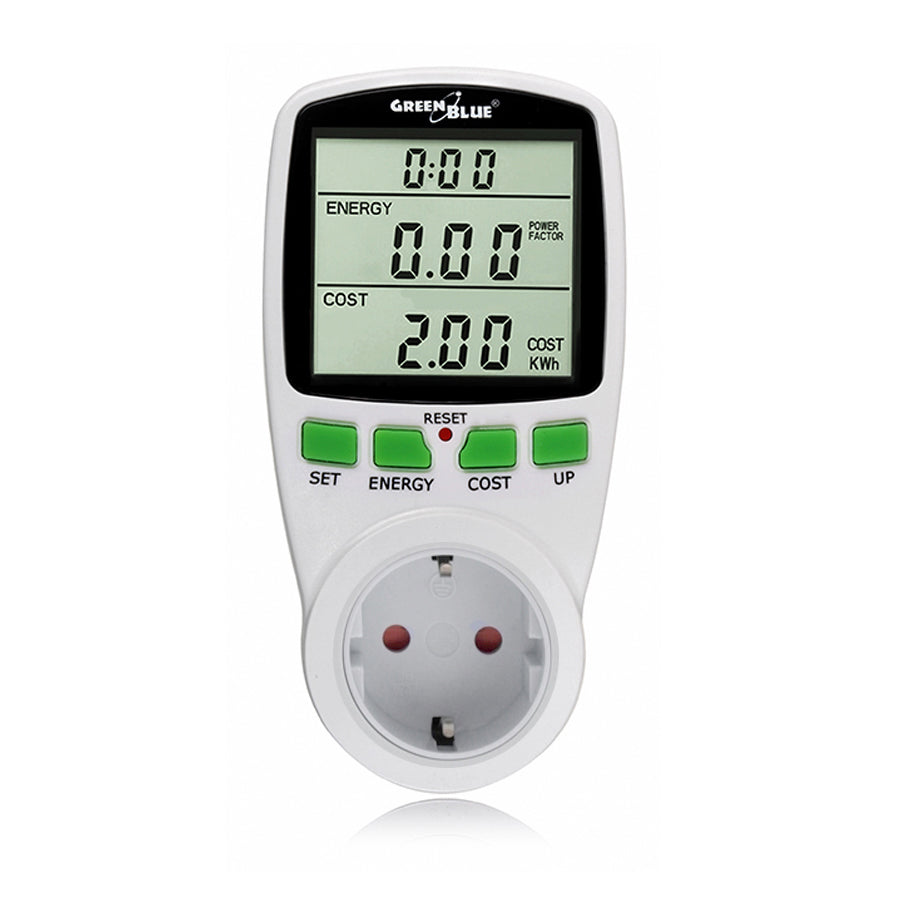 GreenBlue GB202G Presa Schuko con Wattmetro Display LCD Risparmio Energetico