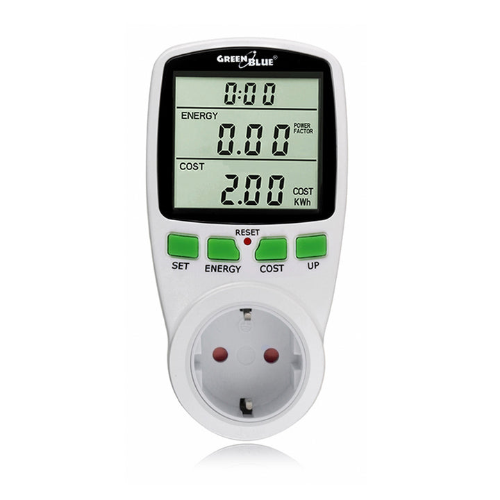 GreenBlue GB202G Presa Schuko con Wattmetro Display LCD Risparmio Energetico