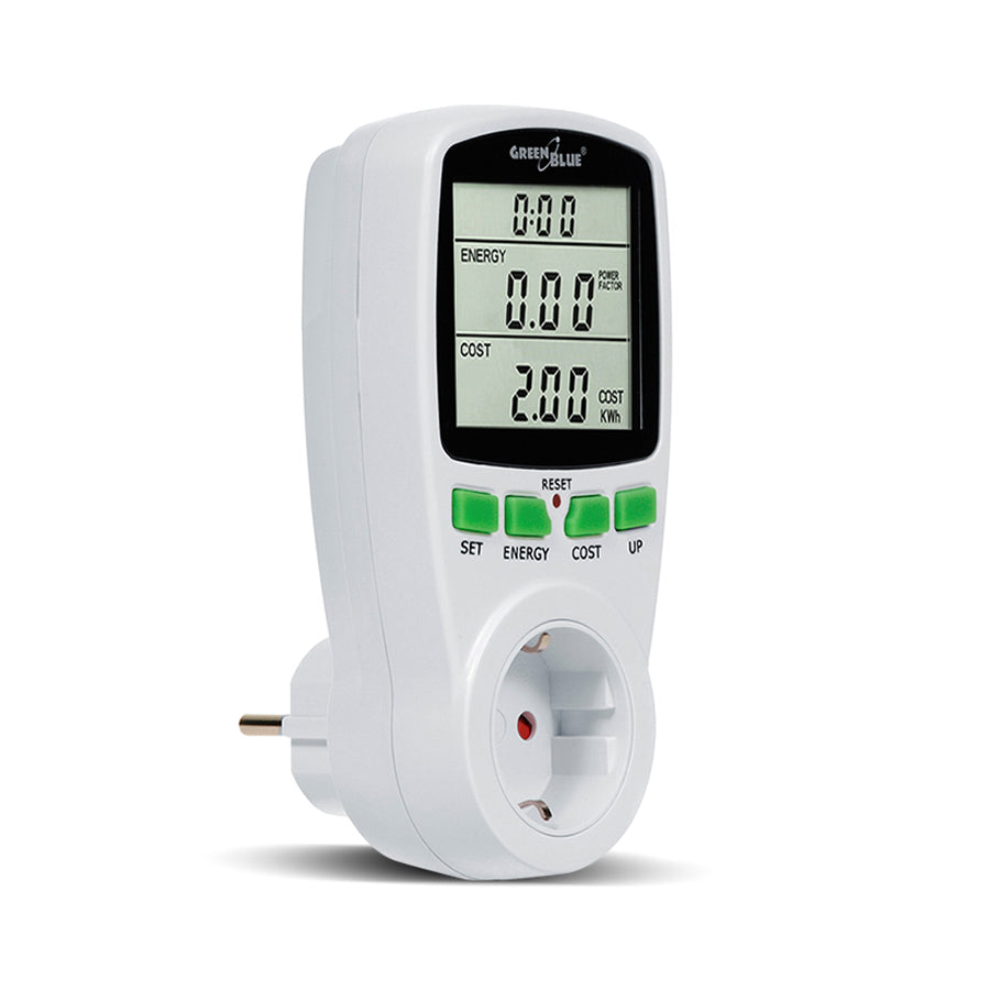 GreenBlue GB202G Presa Schuko con Wattmetro Display LCD Risparmio Energetico