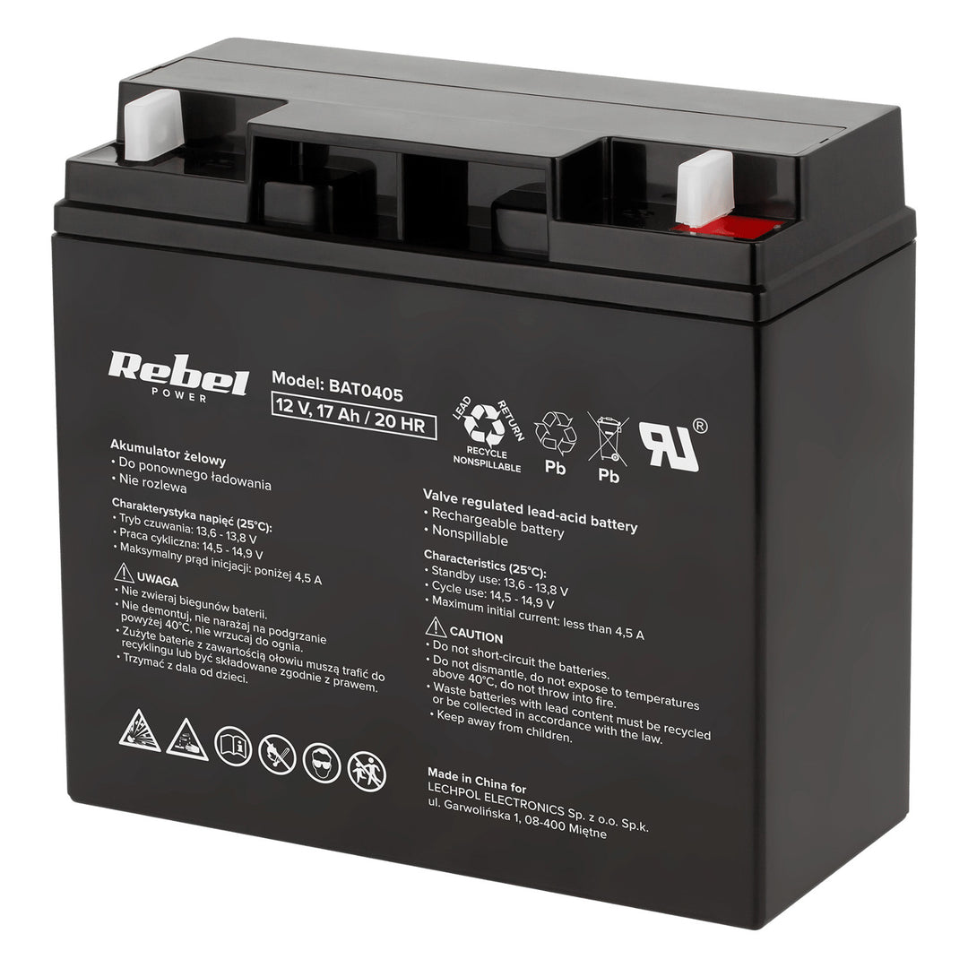 Batteria al gel senza manutenzione Rebel12V 17Ah per UPS