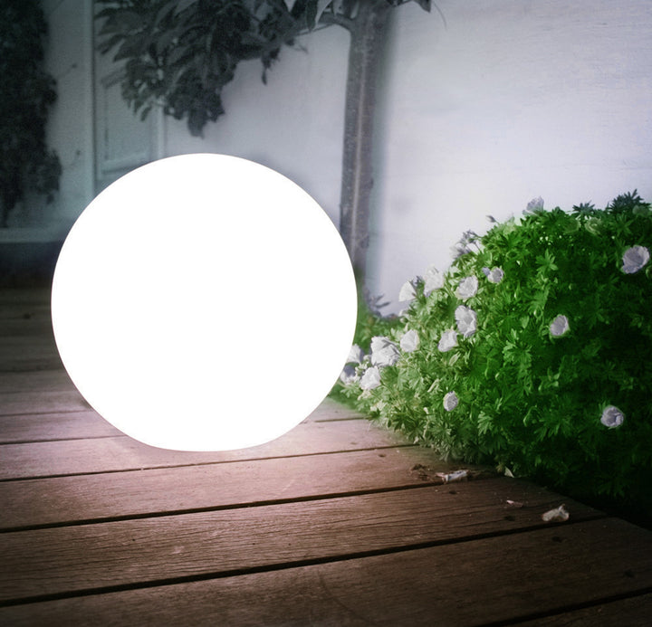 Lampada da giardino a LED solare Grande sfera da appoggio GB166 25x25x58cm, bianca