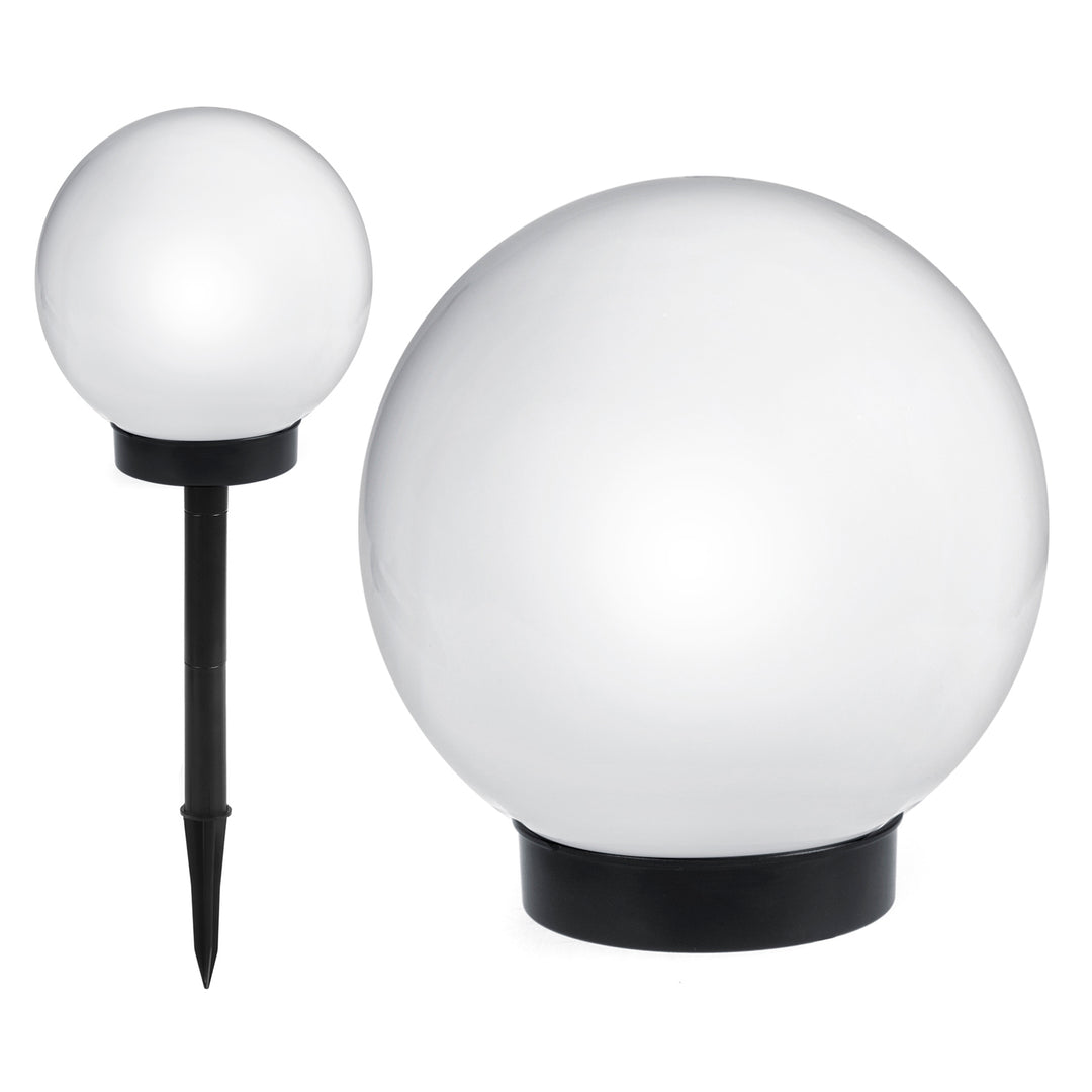 Lampada da giardino a LED solare Grande sfera da appoggio GB166 25x25x58cm, bianca