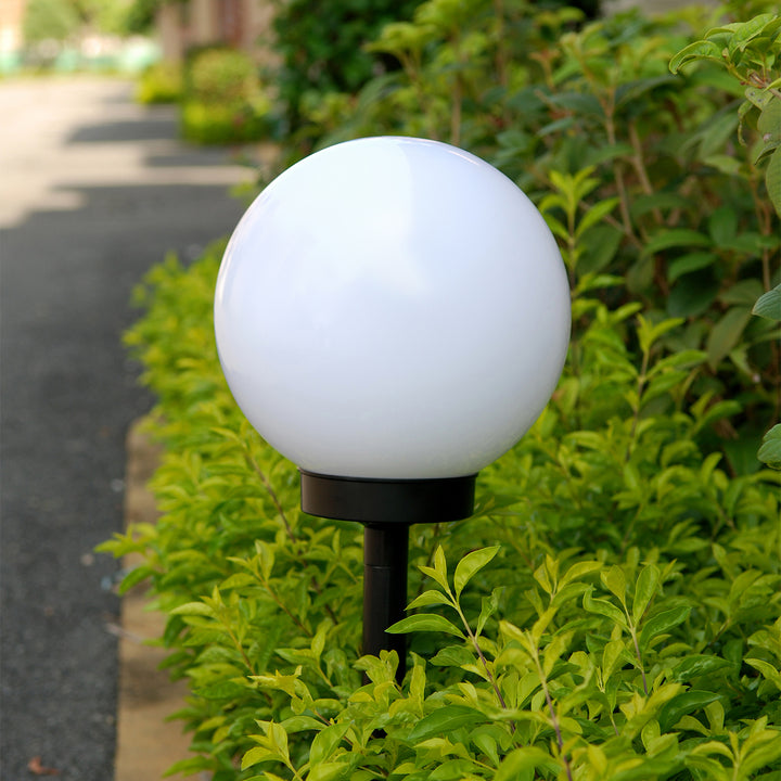 Lampada da giardino a LED solare Grande sfera da appoggio GB166 25x25x58cm, bianca