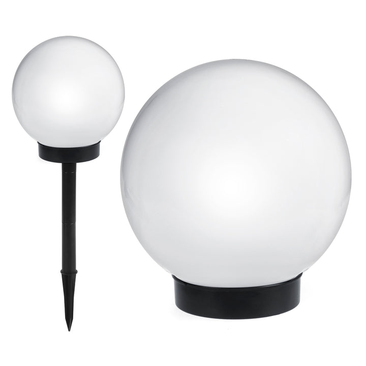 Lampada da giardino solare da appoggio GB168 sfera 30x30x63 cm, LED bianco