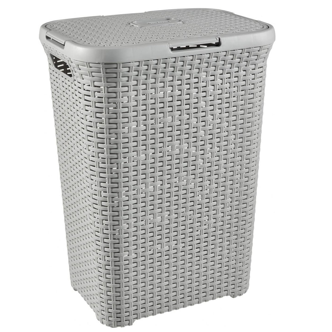 Cesto per biancheria Curver, design traforato, 60L, grigio chiaro, Natural Style