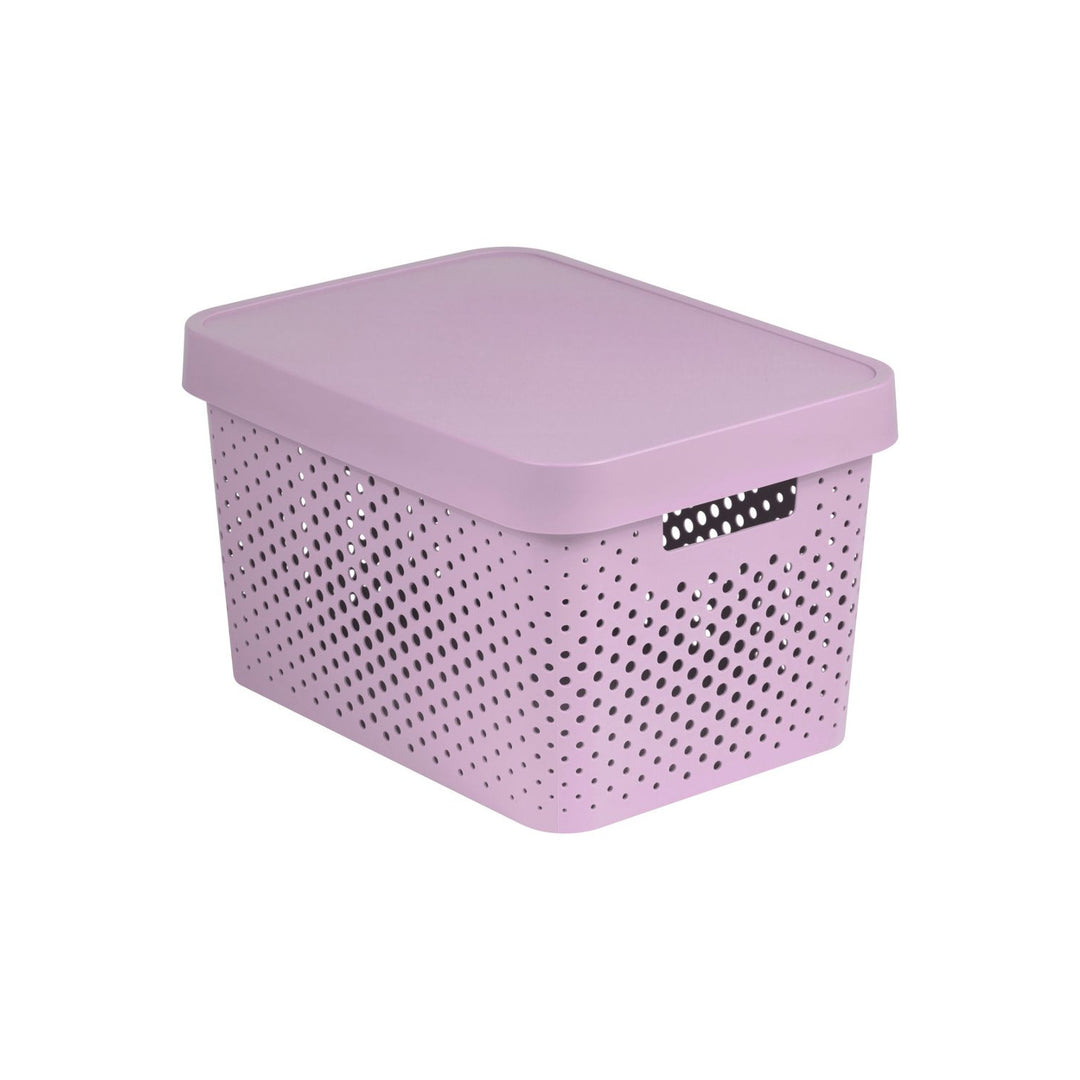 Contenitore traforato Curver, multiuso, con coperchio, rosa, 17l, Infinity