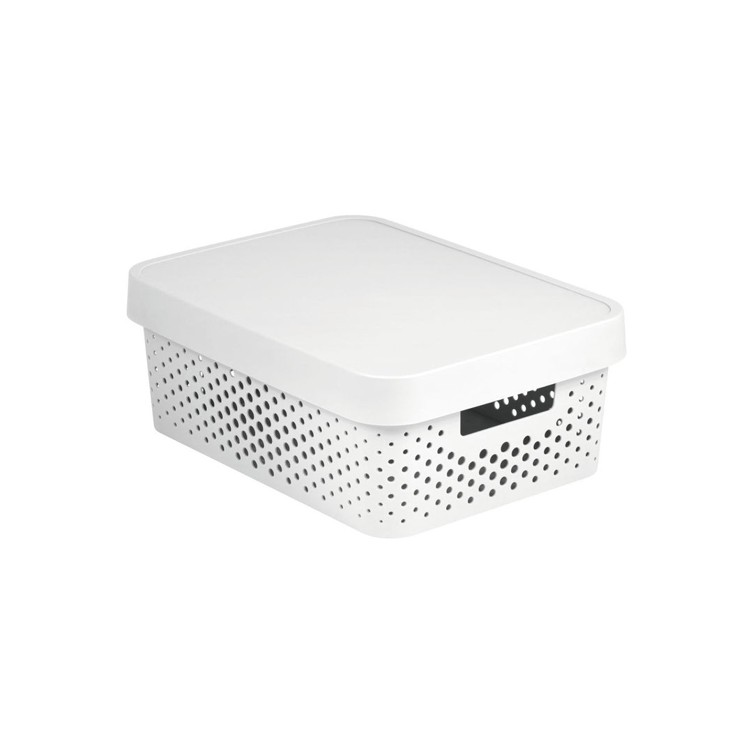Contenitore openwork con coperchio Infinity 11L, bianco