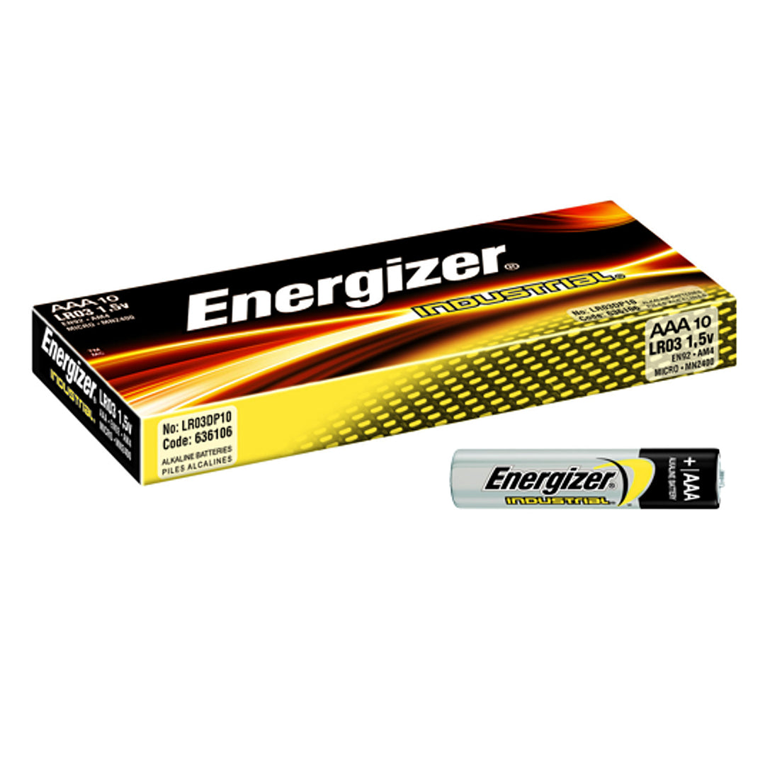 10x batterie R-03 LR3 AAA Energizer Industrial, zestaw