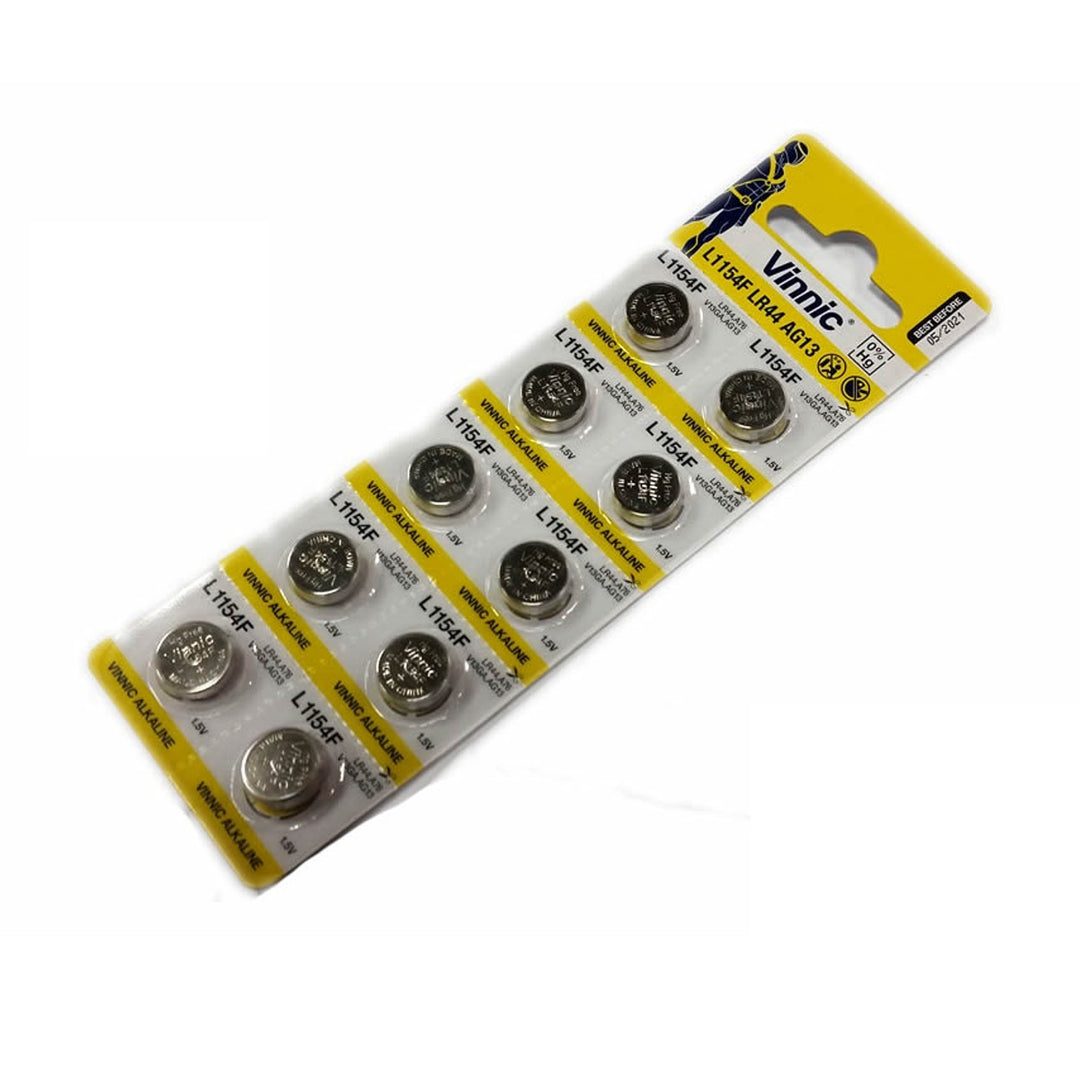 10 x batteria alcalina ag13 lr44 l1154 vinnic a76 per giocattoli