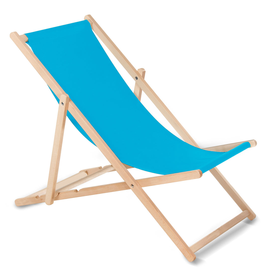 GreenBlue GB183 lettino pieghevole classico in faggio blu