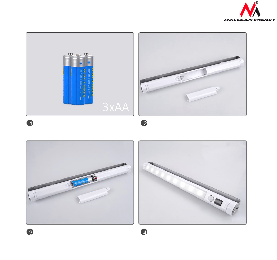 Lampada a Led sottopensile per cucina, Maclean Energy MCE166 9 SMD con Sensore di movimento PIR on/off