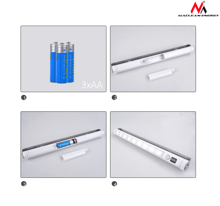 Lampada a Led sottopensile per cucina, Maclean Energy MCE166 9 SMD con Sensore di movimento PIR on/off