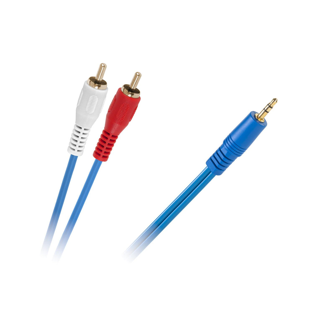 Cavo jack da 3,5 mm a 2x RCA 3 m blu per audio