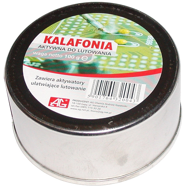 Colofonia di saldatura 100 g AG - Colofonia attiva con aggiunta di attivatori per facilitare la saldatura