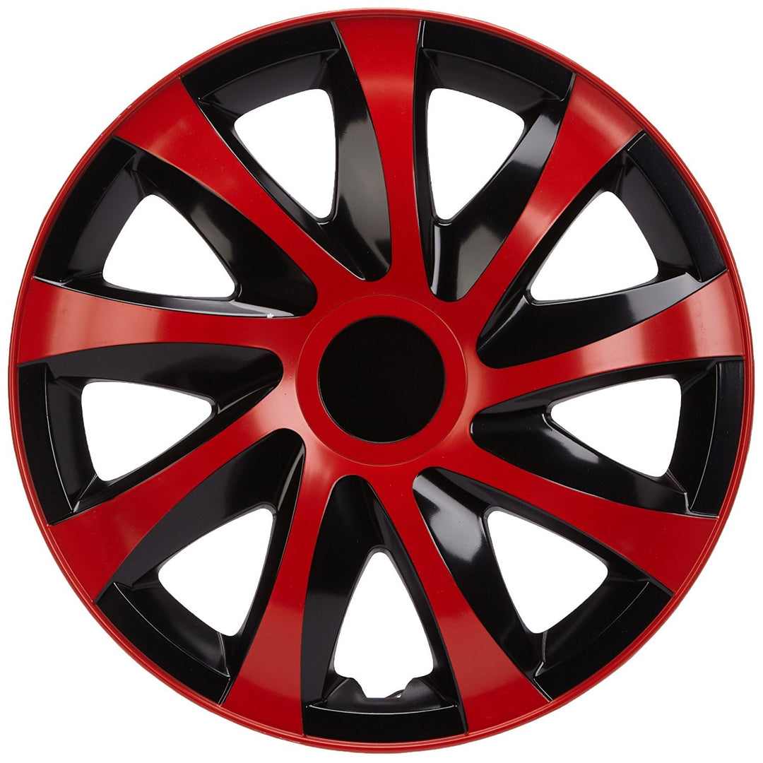 NRM DRACO 15" coprimozzo universale rosso/nero 4 pezzi