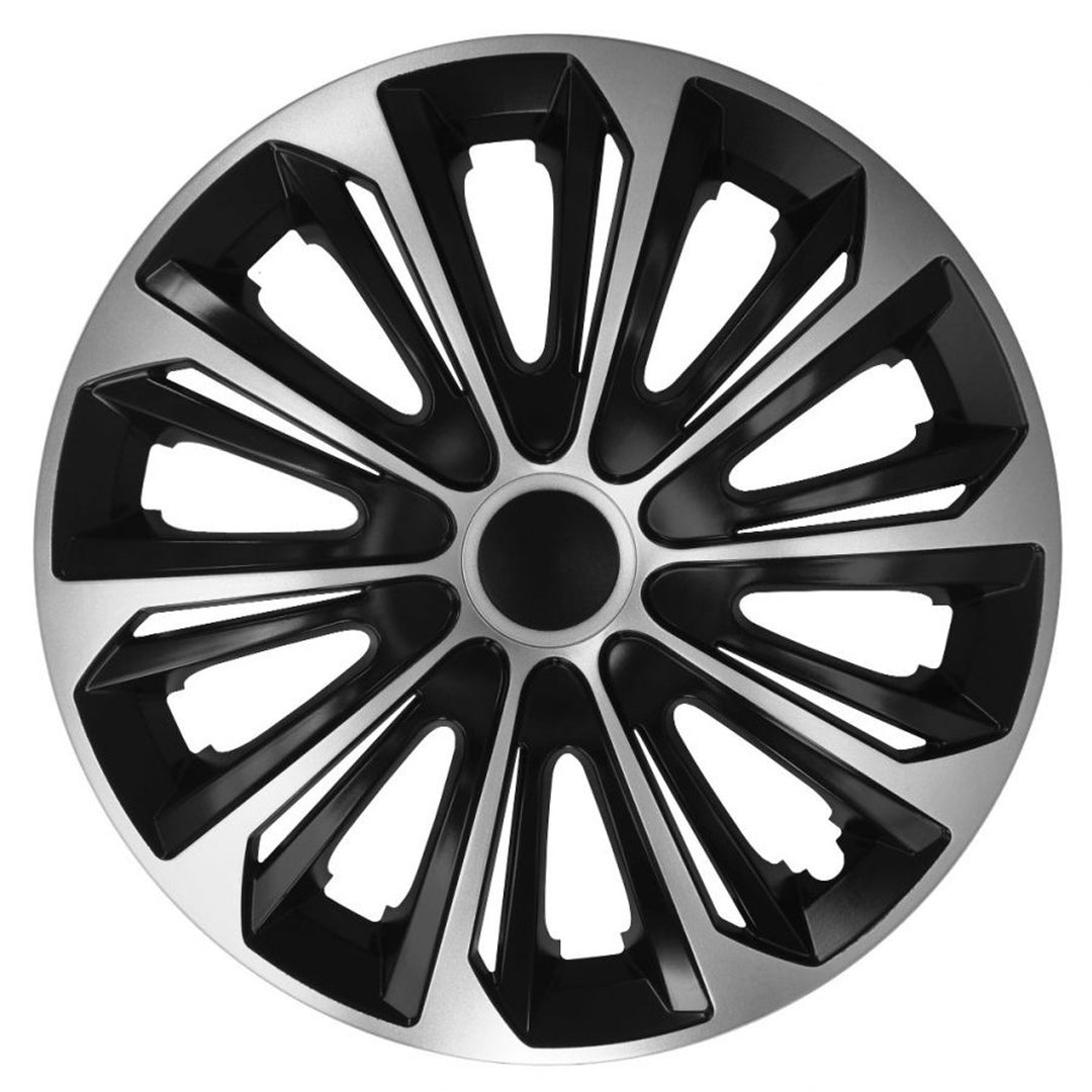 Copricerchi set di 4 pezzi colore nero argento 15 " STRONG DUOCOLOR