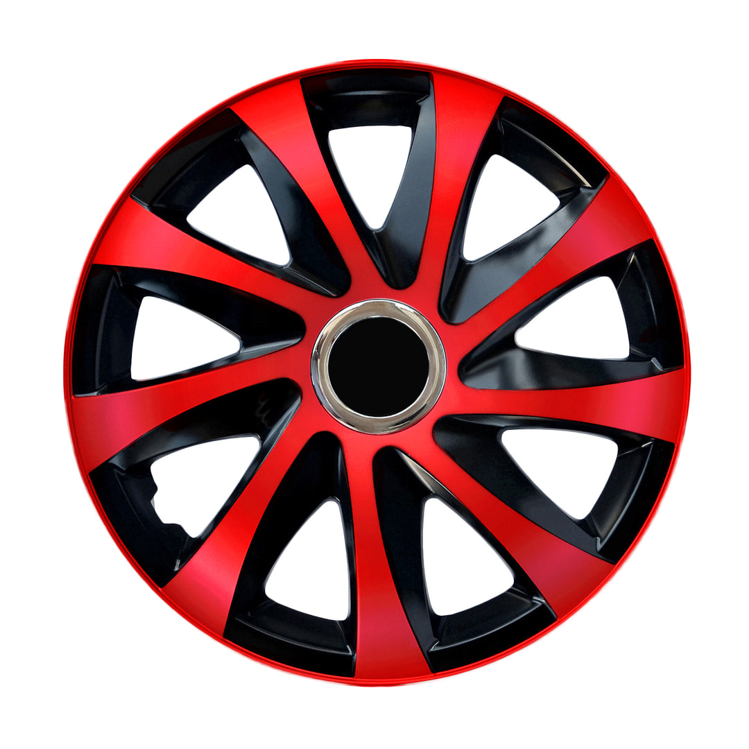 Coprimozzi universali 15" NRM DRIFT Extra rosso/nero 4 pezzi