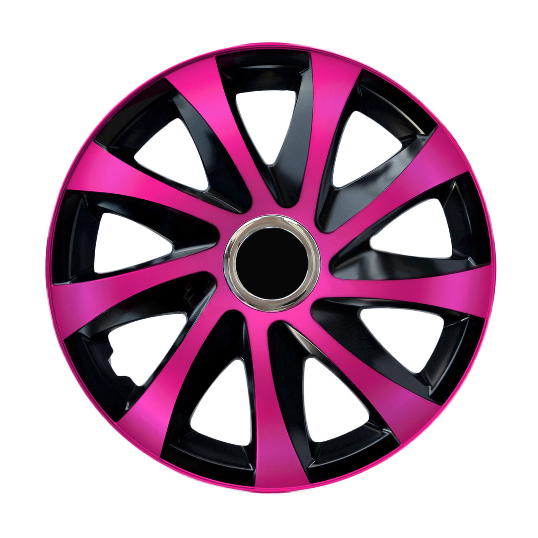 Coprimozzi universali 16" NRM DRIFT Extra rosa/nero 4 pezzi