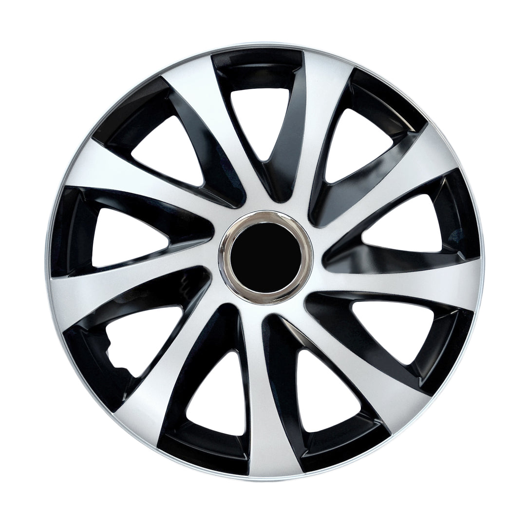 Coprimozzi universali 15" NRM DRIFT Extra bianco/nero 4 pezzi