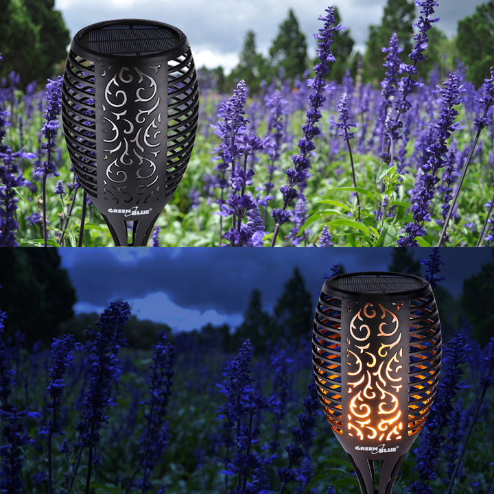 GreenBlue GB156 TrueFlame Solar Torch Light con Flickering Flame