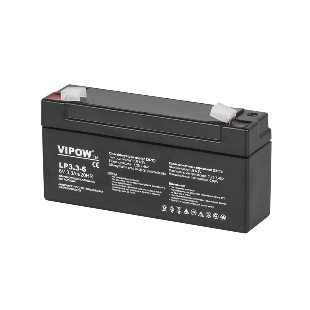 Batteria al gel Vipow, senza manutenzione, a lunga durata, 6V 3,3Ah, BAT0205
