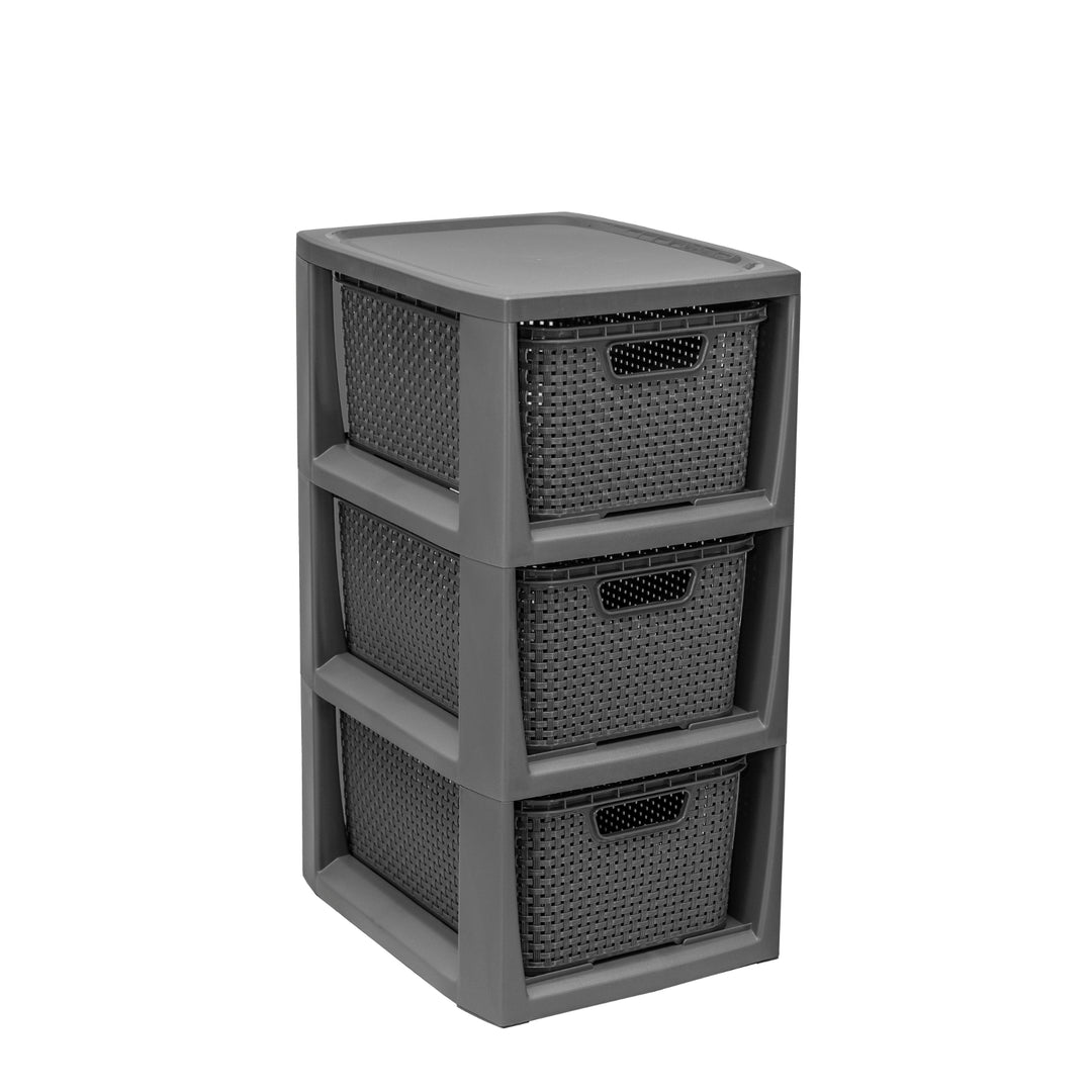Branq Scaffale con 3 cassetti (Antracite), stile scandinavo, design moderno
