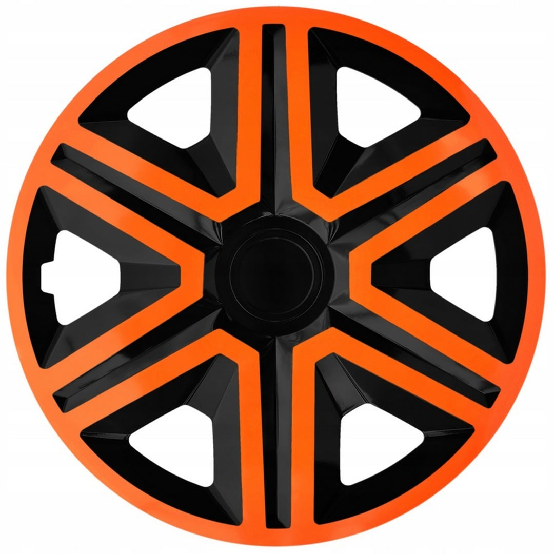 Copricerchi ACTION nero-arancio 15 "4 pezzi resistenti agli urti