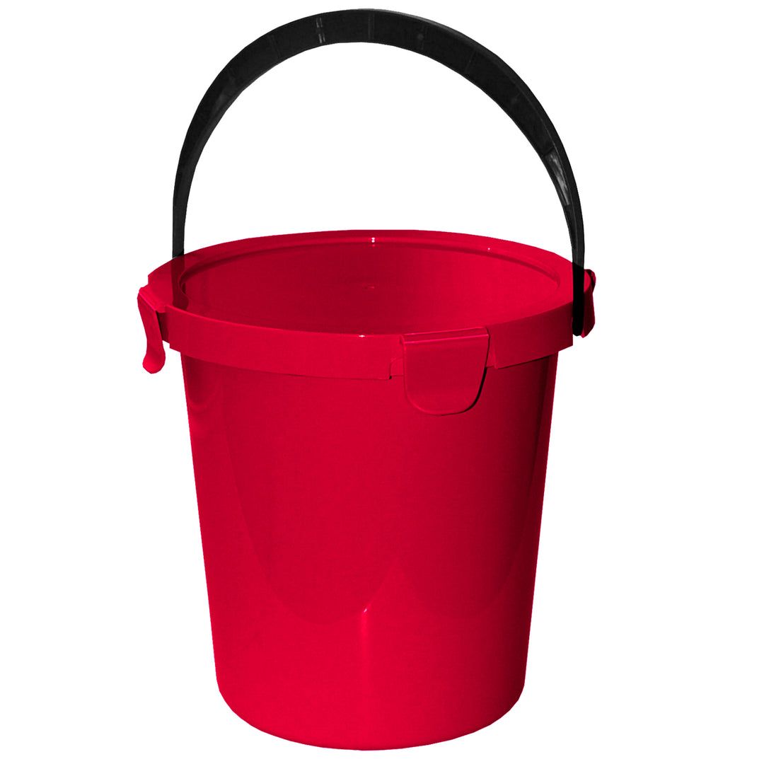 Secchio Plast Team Berry 5L con coperchio e manico rosso