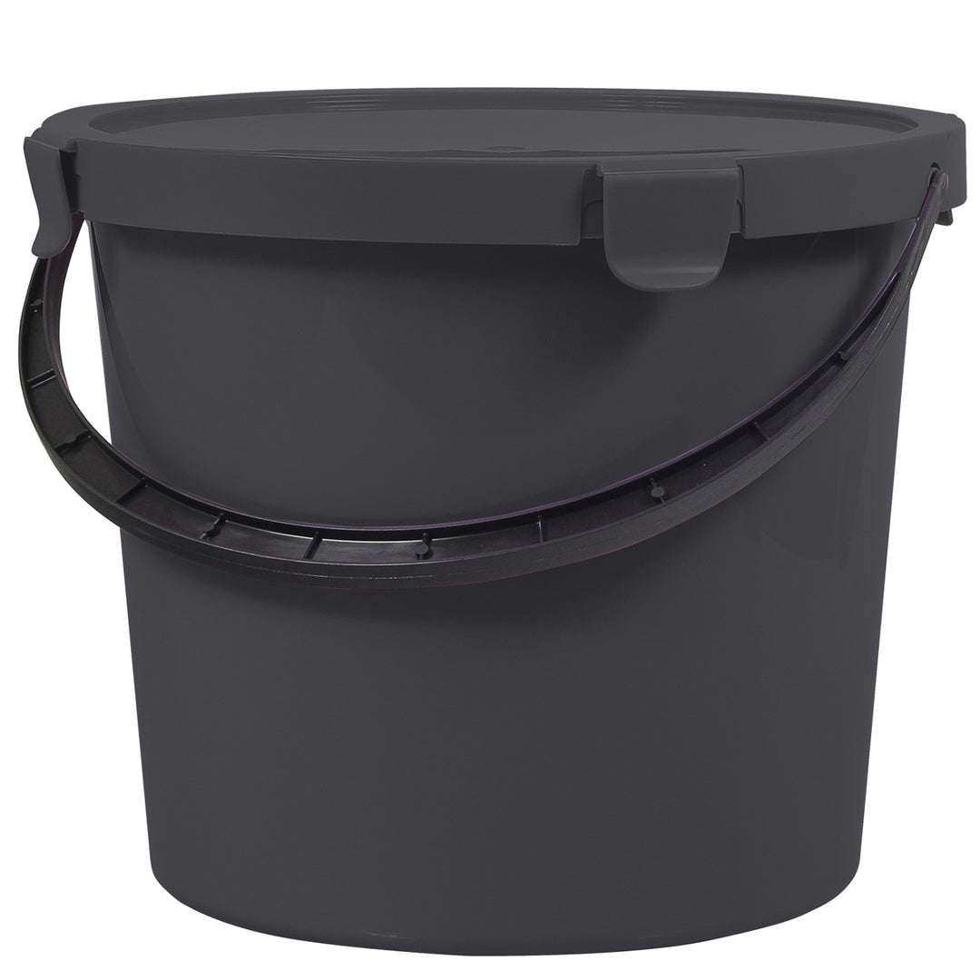 Secchio Plast Team Berry 10L con coperchio e manico, grigio scuro