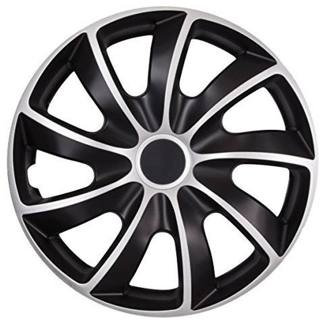 CopricerchiQUAD BICOLOR CS nero e argento 13 "4 pezzi