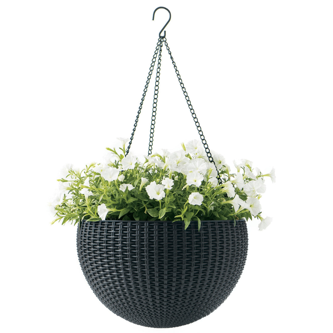Keter Sphere Vaso da fiori sospeso Fioriera antracite Forma Moderna