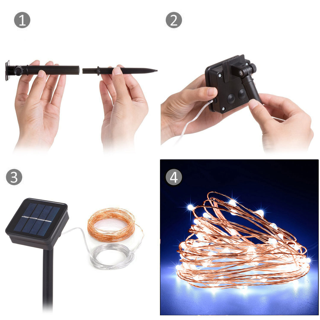 Lampada da giardino solare decorativa 100 LED 10m 600mAh GreenBlue GB164