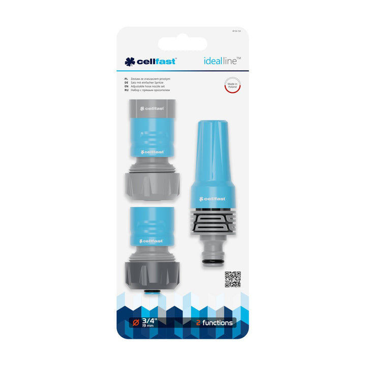 Kit Cellfast, irrigatore diritto, attacchi rapidi da 3/4'', Ideal