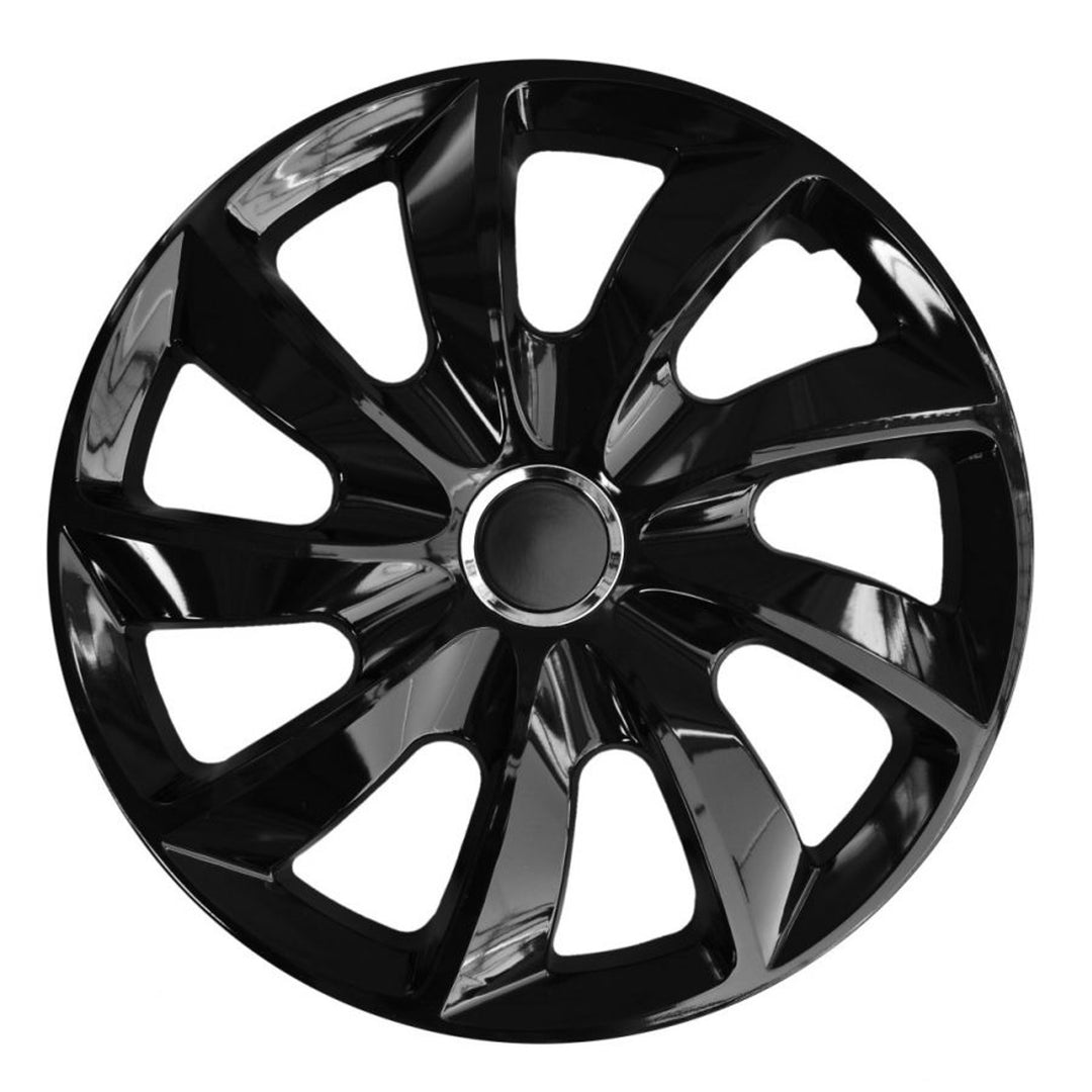 Coprimozzi universali 14" NRM STIG nero laccato a pressione 4 pezzi