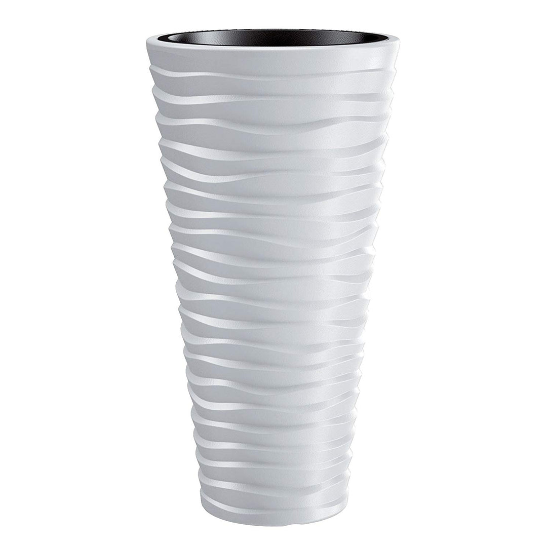 Vaso da fiori con inserto rimovibile Sand Slim DPSA400 bianco