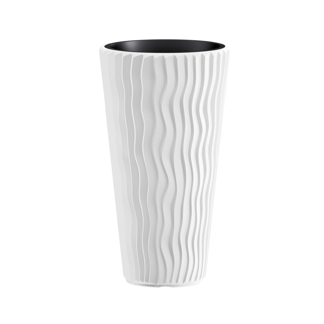 Vaso da fiori con inserto Prosperplast Sandy Slim DPSP400-S449 - bianco