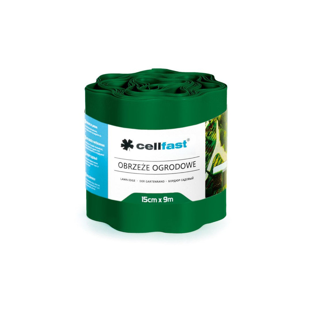 Bordo ondulato da giardino 15 cm x 9 m Cellfast verde scuro