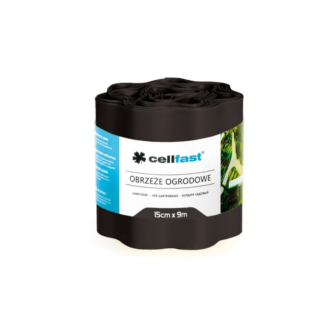 Bordo ondulato da giardino 15 cm x 9 m Cellfast nero
