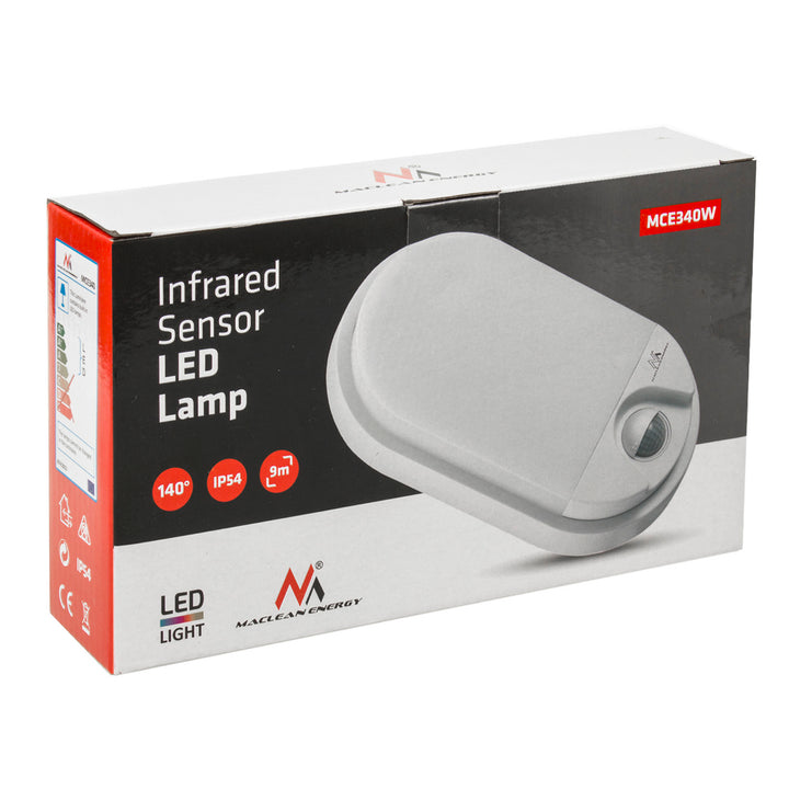 Lampada LED con sensore di movimento a infrarossi MCE340 W 1100lm 15W IP54 Maclean Energy bianco, bianco naturale (4000K)