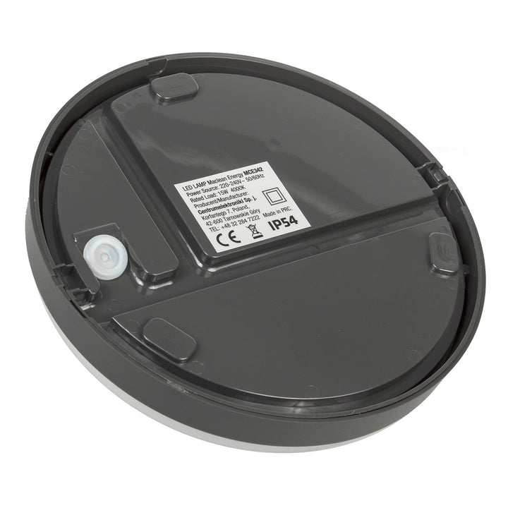 Lampada da parete e soffitto LED MCE342 GR 1100lm 15W IP54 Maclean Energy grigio, bianco naturale (4000K)