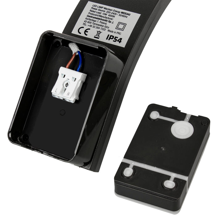 Lampada per facciate a LED MCE343 B 800lm 10W IP54 Maclean Energy nero, bianco naturale (4000K)