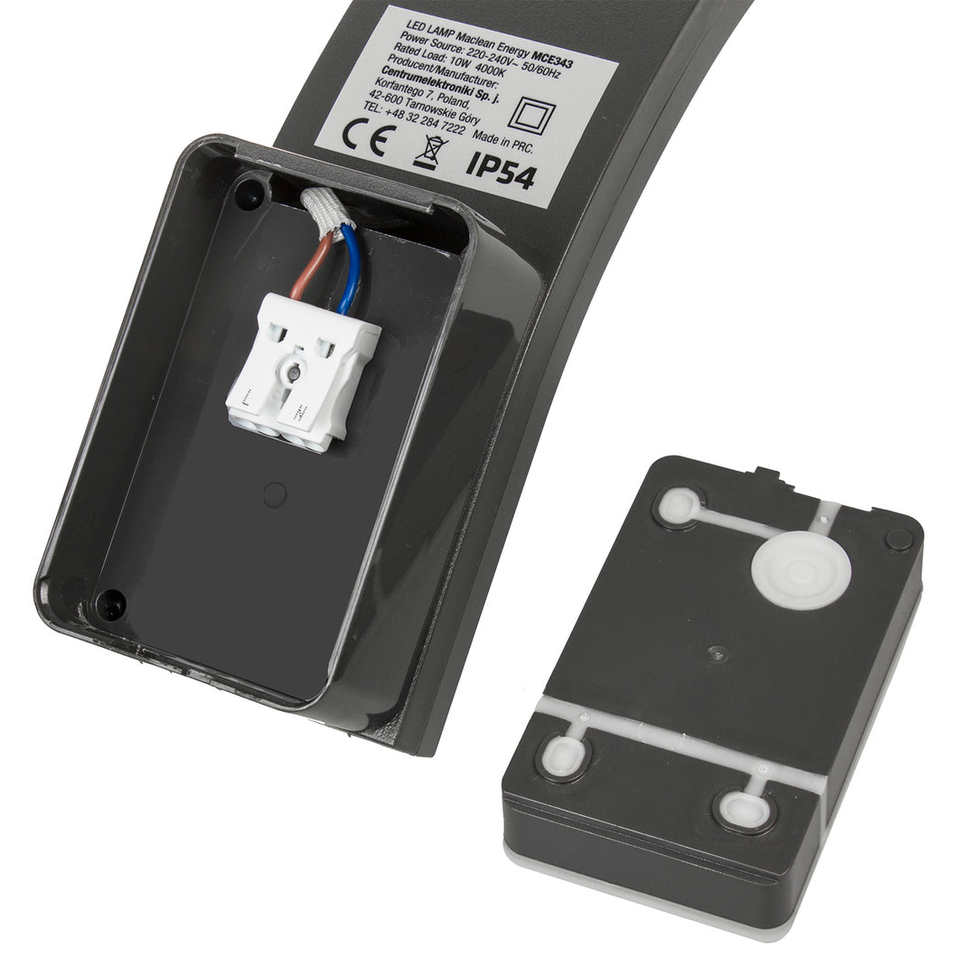 Lampada per facciate a LED MCE343 GR 800lm 10W IP54 Maclean Energy grigio, bianco naturale (4000K)