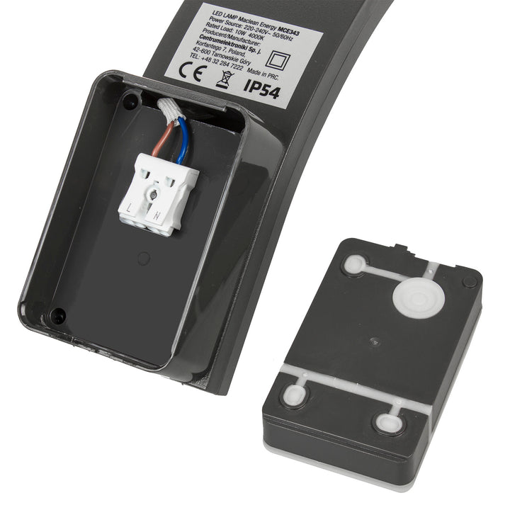 Lampada per facciate a LED MCE343 GR 800lm 10W IP54 Maclean Energy grigio, bianco naturale (4000K)