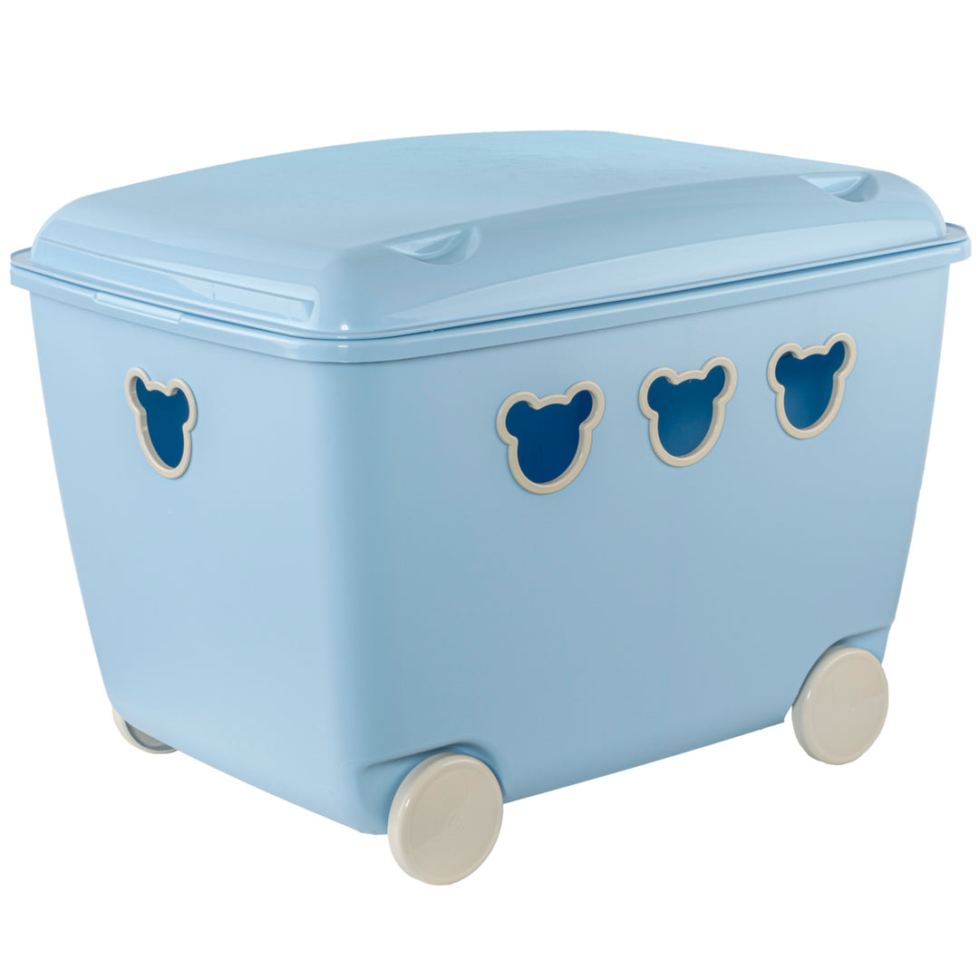 Contenitore per giocattoli su ruote 55L BranQ Teddy blu