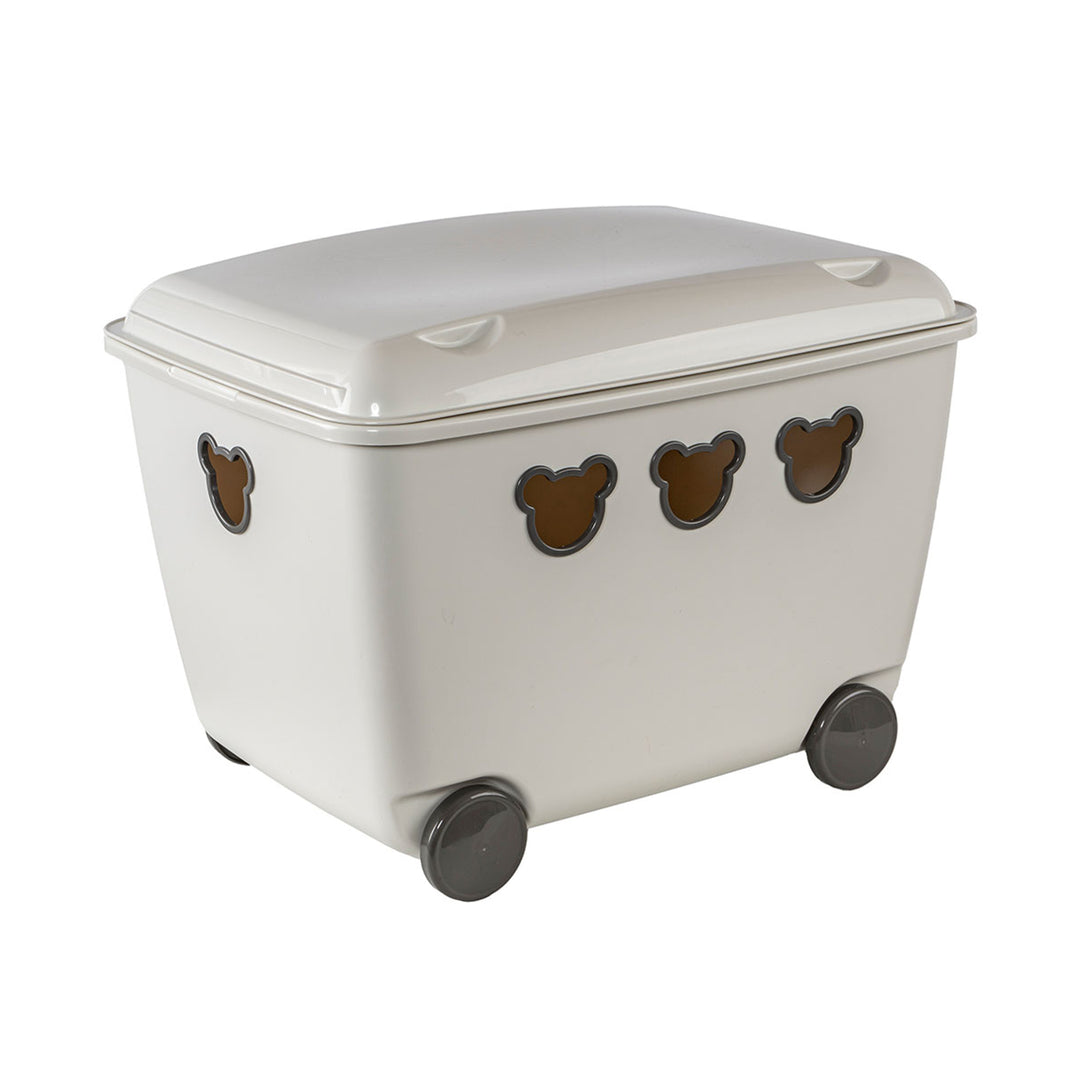 Contenitore per giocattoli su ruote Scatola 55L BranQ Teddy Bear - colore bianco