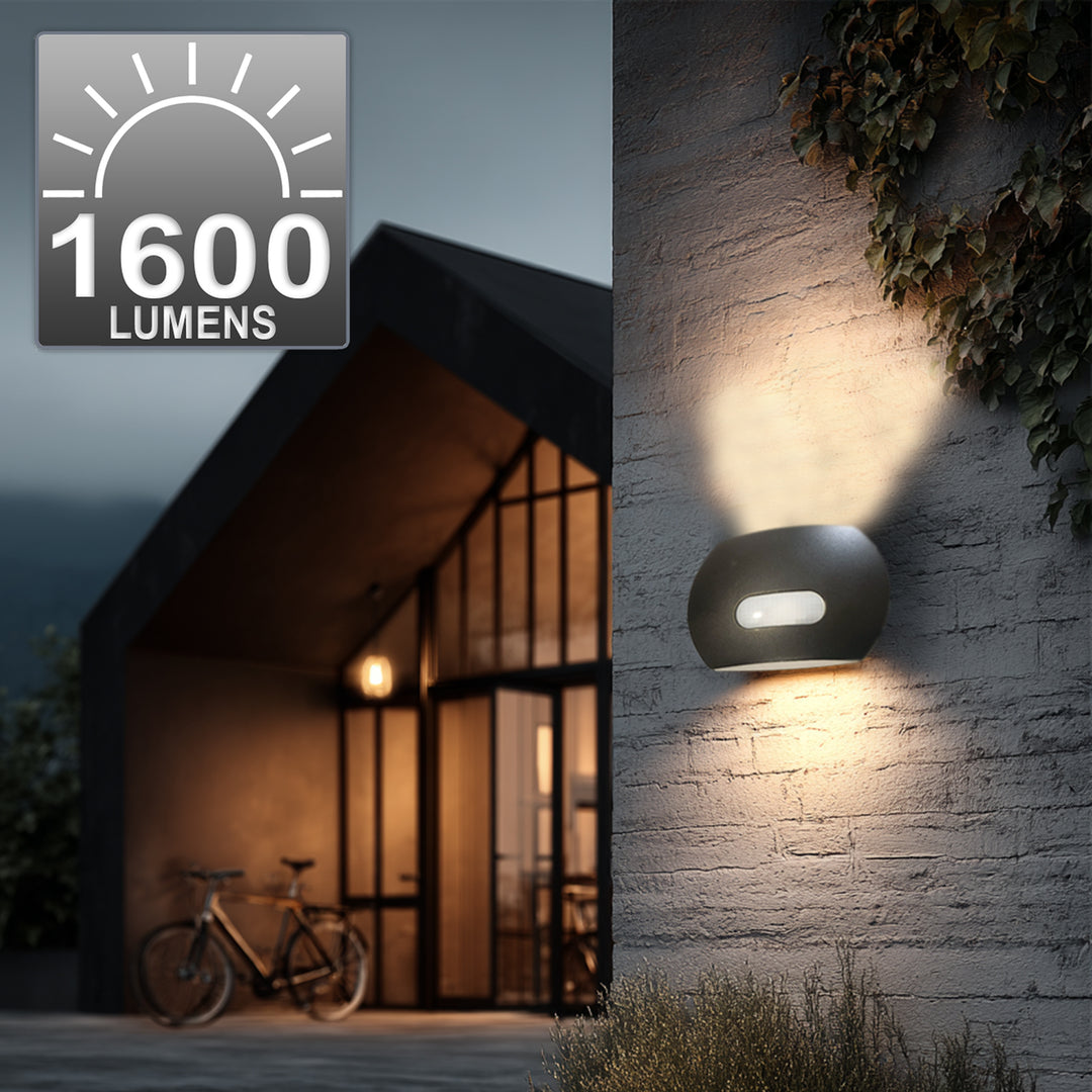Lampada da parete a LED con sensore di movimento PIR Sensore crepuscolare Lampada da parete per esterno Lampada da parete Illuminazione per interni / esterni IP65 4000K bianco neutro (20W (1600lm))