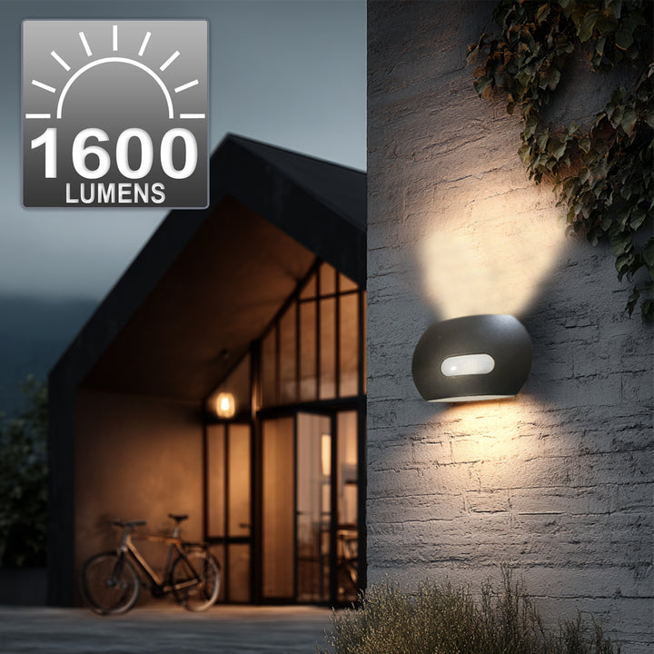 Lampada da parete a LED con sensore di movimento PIR Sensore crepuscolare Lampada da parete per esterno Lampada da parete Illuminazione per interni / esterni IP65 4000K bianco neutro (20W (1600lm))